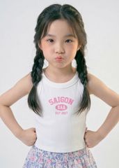 Áo Ba Lỗ Bé Gái Gân Trắng Saigon