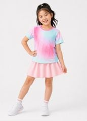 Set Thể Thao Chân Váy Cho Bé Siêu Nhẹ Ultra Light (Hồng Ombre Pinstripe + Váy Hồng)