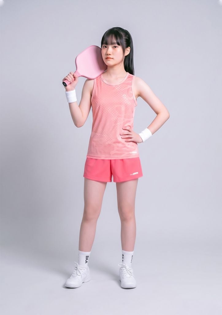 Set Thể Thao Cộc Tay Bé Gái Siêu Nhẹ Ultra Light (Hồng Cam + Hồng Dâu 03 Form Ngắn)