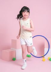 Set Thể Thao Cộc Tay Bé Gái Siêu Nhẹ Ultra Light (Vàng Nhạt + Trắng 02 Form Ngắn)
