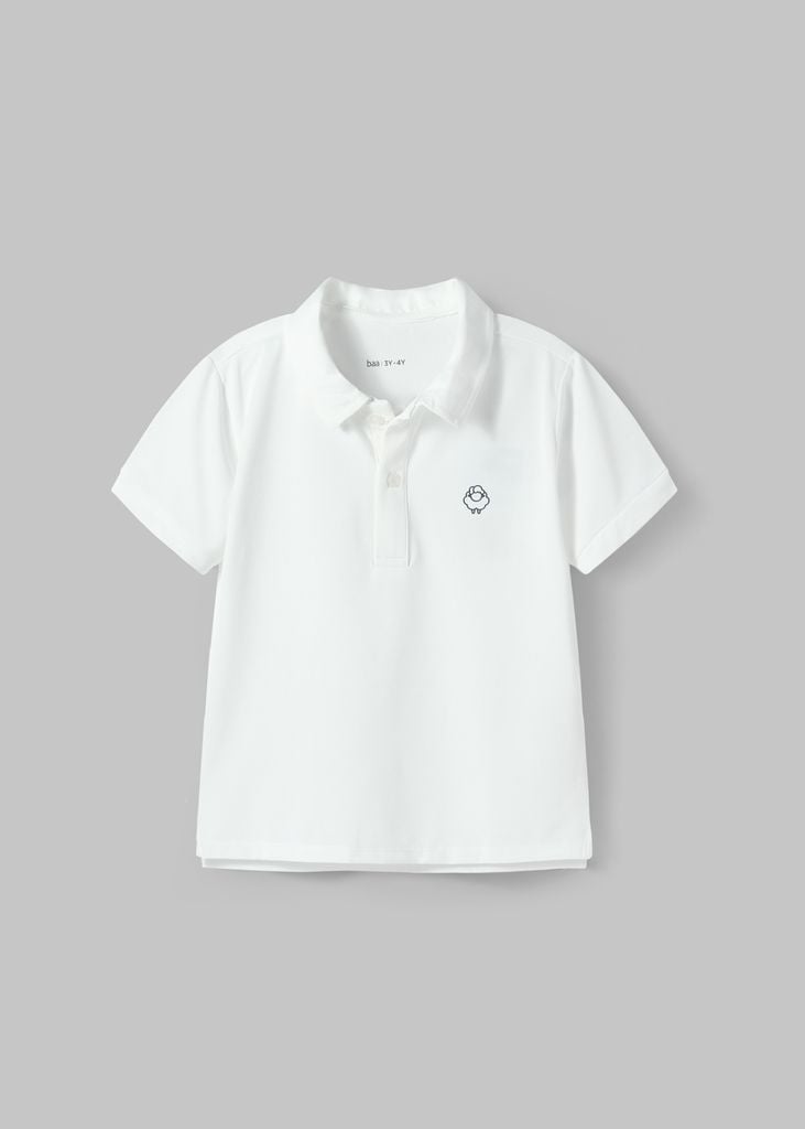 Áo Polo Bé Trai Siêu Mát Ultra Cool Trắng