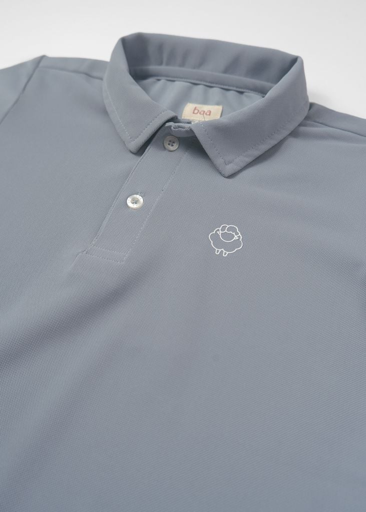 Áo Polo Bé Trai Siêu Nhẹ Ultra Light Xám Xanh