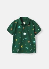 Áo Polo Ngắn Tay Bé Trai Xanh Hoạ Tiết Party 02