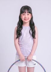 Áo Thể Thao Cộc Tay Bé Gái Siêu Nhẹ Ultra Light Tím Nhạt