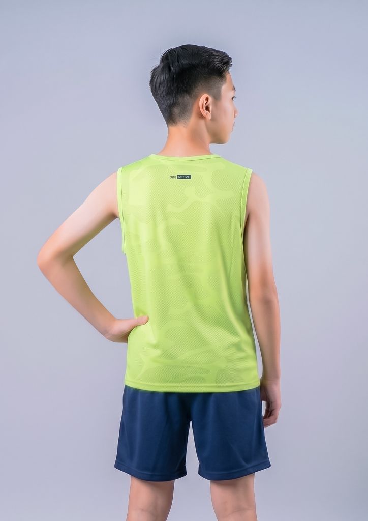 Áo Thể Thao Cộc Tay Bé Trai Siêu Nhẹ Ultra Light Xanh Lá