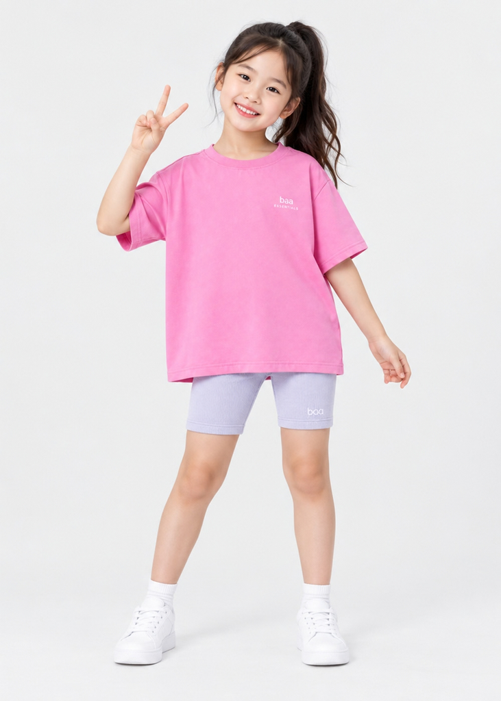 Áo Thun Form Rộng Bé Gái Hồng
