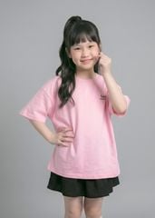 Áo Thun Form Rộng Bé Gái Hồng Nhạt 02