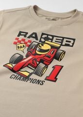 Áo Thun Form Rộng Bé Trai 210gsm Be Xe Đua