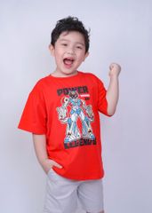 Áo Thun Form Rộng Bé Trai 210gsm Đỏ Robo