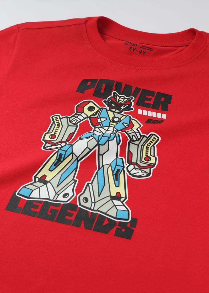 Áo Thun Form Rộng Bé Trai 210gsm Đỏ Robo