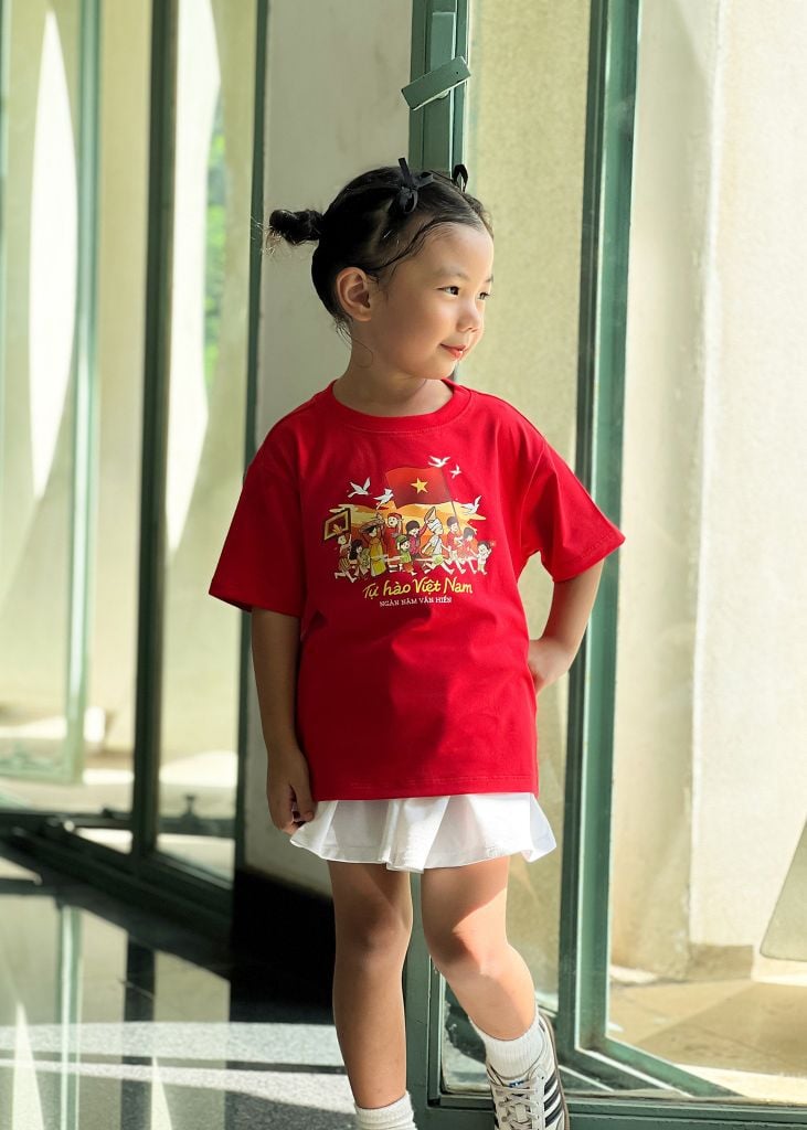Áo Thun Form Rộng Cho Bé 210gsm Đỏ Tự Hào Việt Nam