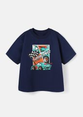 Áo Thun Form Rộng Bé Trai 210gsm Navy Racing