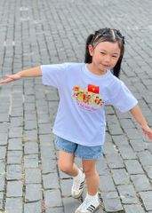 Áo Thun Form Rộng Cho Bé 210gsm Trắng Tự Hào Việt Nam