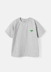 Áo Thun Form Rộng Bé Trai 210gsm Xám Thêu Cây Thông BC-AT30N-33