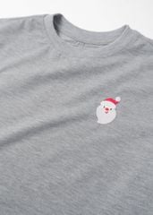 Áo Thun Form Rộng Bé Trai 210gsm Xám Thêu Ông Già Noel BC-AT30N-33