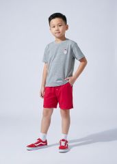 Áo Thun Form Rộng Bé Trai 210gsm Xám Thêu Ông Già Noel BC-AT30N-33