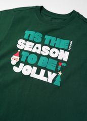 Áo Thun Form Rộng Bé Trai 230gsm Xanh Christmas