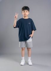 Áo Thun Form Rộng Bé Trai Navy 02