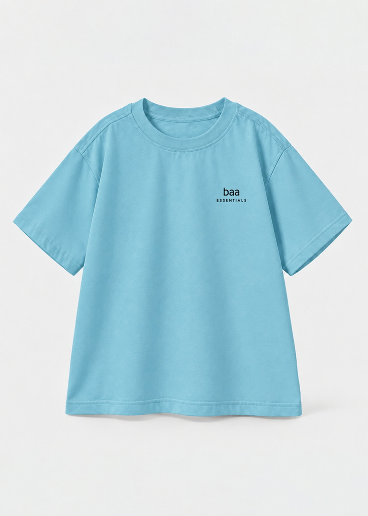 Áo Thun Form Rộng Bé Trai Xanh Nhạt 02