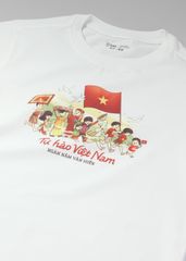 Áo Thun Form Rộng Cho Bé 210gsm Trắng Tự Hào Việt Nam