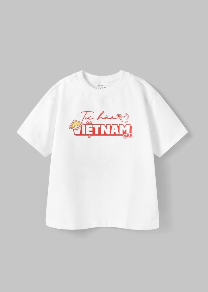 Áo Thun Form Rộng Cho Bé 210gsm Trắng Tự Hào Việt Nam (Typo)