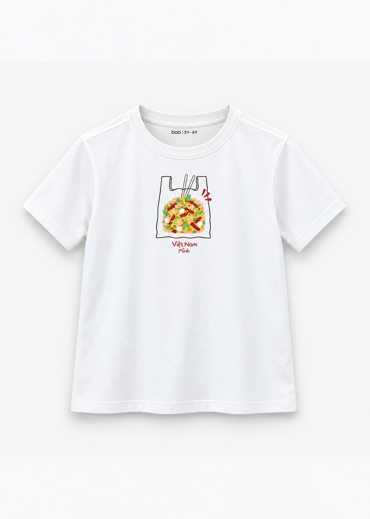 Áo Thun Form Rộng Cho Bé Cotton Mát Cool Jade Bánh Tráng Trộn
