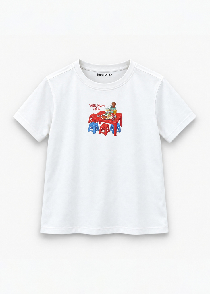 Áo Thun Form Rộng Cho Bé Cotton Mát Cool Jade Cơm Tấm