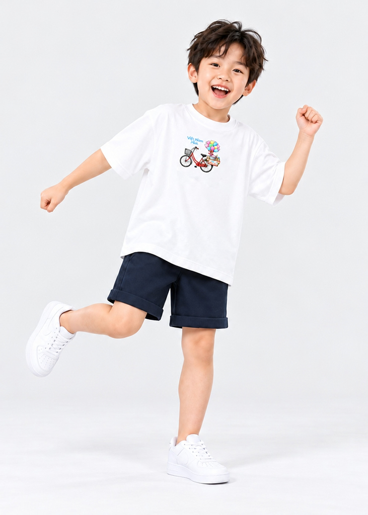 Áo Thun Form Rộng Cho Bé Cotton Mát Cool Jade Kẹo Bông Gòn