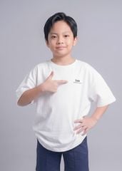 Áo Thun Form Rộng Cho Bé Trắng Kem