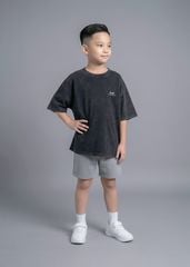 Áo Thun Form Rộng Cho Bé Wash Đen