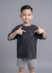 Áo Thun Form Rộng Cho Bé Wash Đen