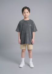 Áo Thun Form Rộng Cho Bé Wash Xám Khói