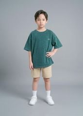 Áo Thun Form Rộng Cho Bé Wash Xanh Lá