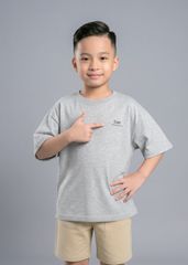 Áo Thun Form Rộng Cho Bé Xám Melange