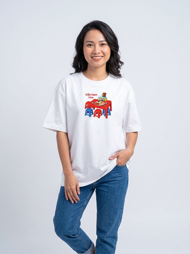 [QUÀ TẶNG] Áo Thun Form Rộng Unisex Cotton Mát Cool Jade Cơm Tấm