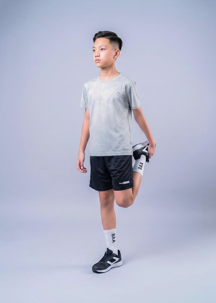Áo Thun Thể Thao Bé Trai Siêu Nhẹ Ultra Light Xanh Sage
