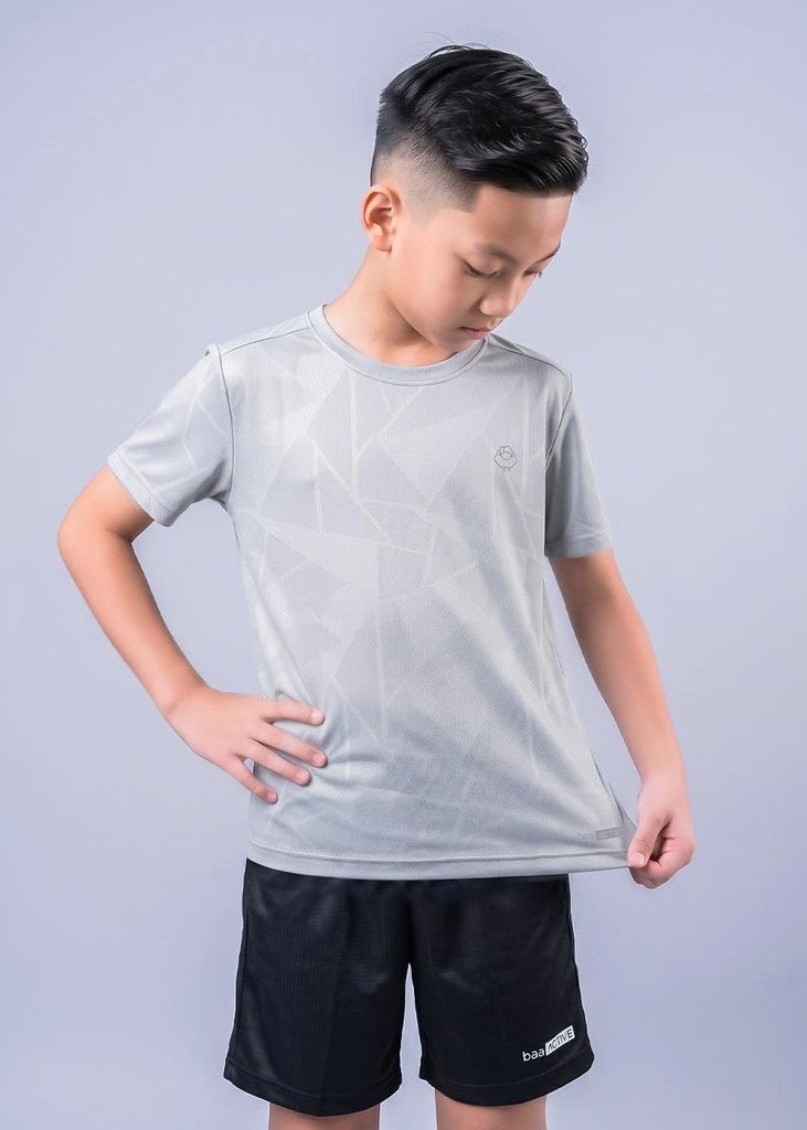 Áo Thun Thể Thao Bé Trai Siêu Nhẹ Ultra Light Xanh Sage