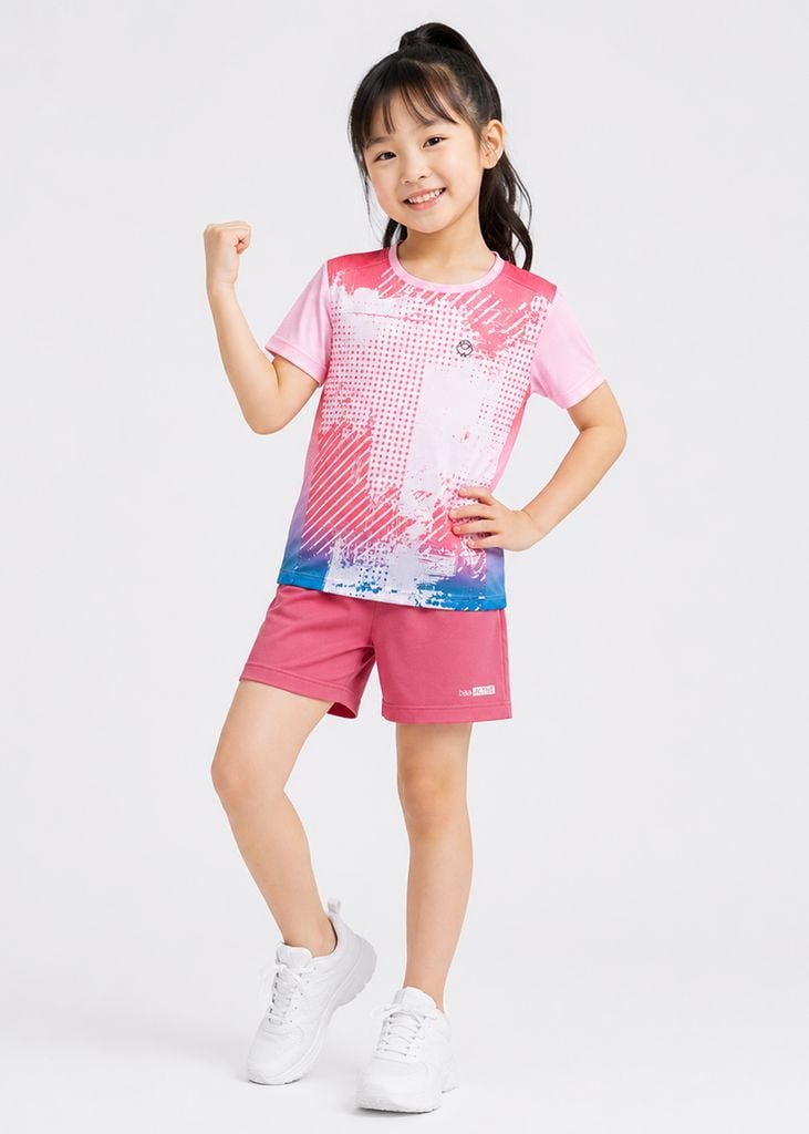 Áo Thun Thể Thao Cho Bé Siêu Nhẹ Ultra Light Hồng Dot Splash