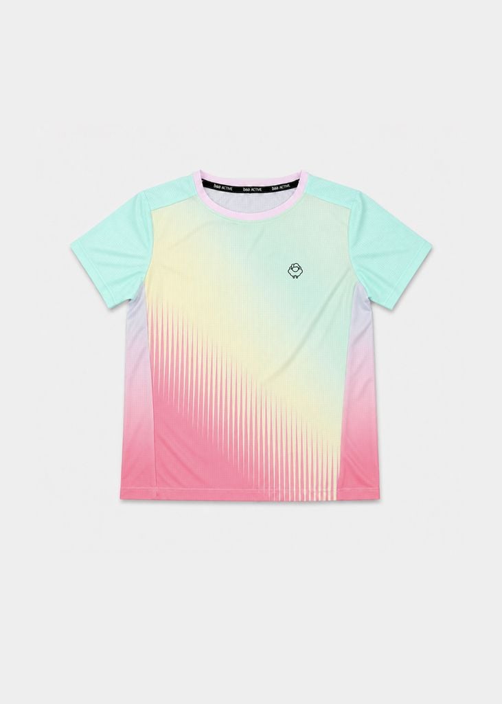 Áo Thun Thể Thao Cho Bé Siêu Nhẹ Ultra Light Hồng Vàng Fading Stripe