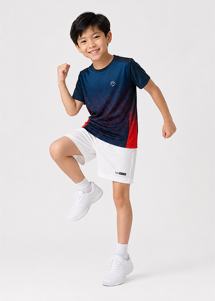Áo Thun Thể Thao Cho Bé Siêu Nhẹ Ultra Light Navy Halftone 02