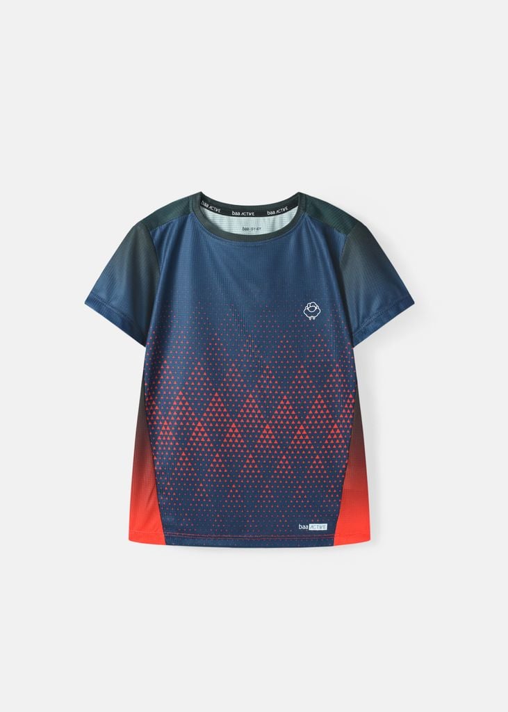 Áo Thun Thể Thao Cho Bé Siêu Nhẹ Ultra Light Navy Hoạ Tiết Halftone