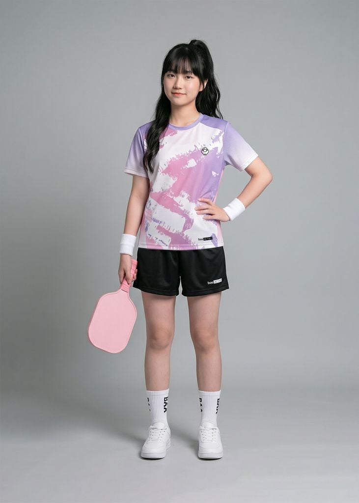 Áo Thun Thể Thao Cho Bé Siêu Nhẹ Ultra Light Tím Hoạ Tiết Tie Dye