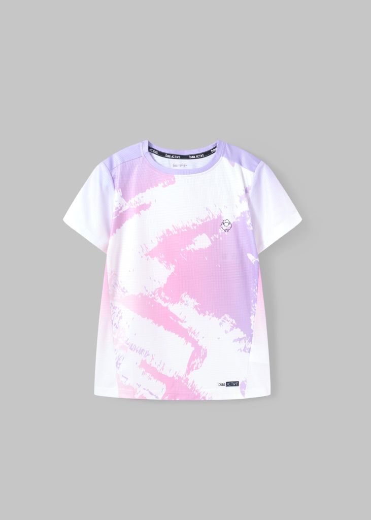 Áo Thun Thể Thao Cho Bé Siêu Nhẹ Ultra Light Tím Hoạ Tiết Tie Dye