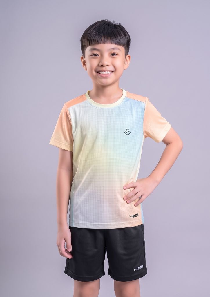 Áo Thun Thể Thao Cho Bé Siêu Nhẹ Ultra Light Vàng Cam Ombre