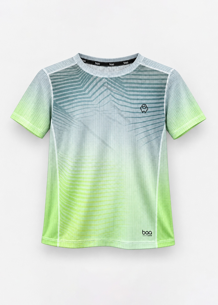 Áo Thun Thể Thao Cho Bé Siêu Nhẹ Ultra Light Xám Xanh Ombre Zigzag 02