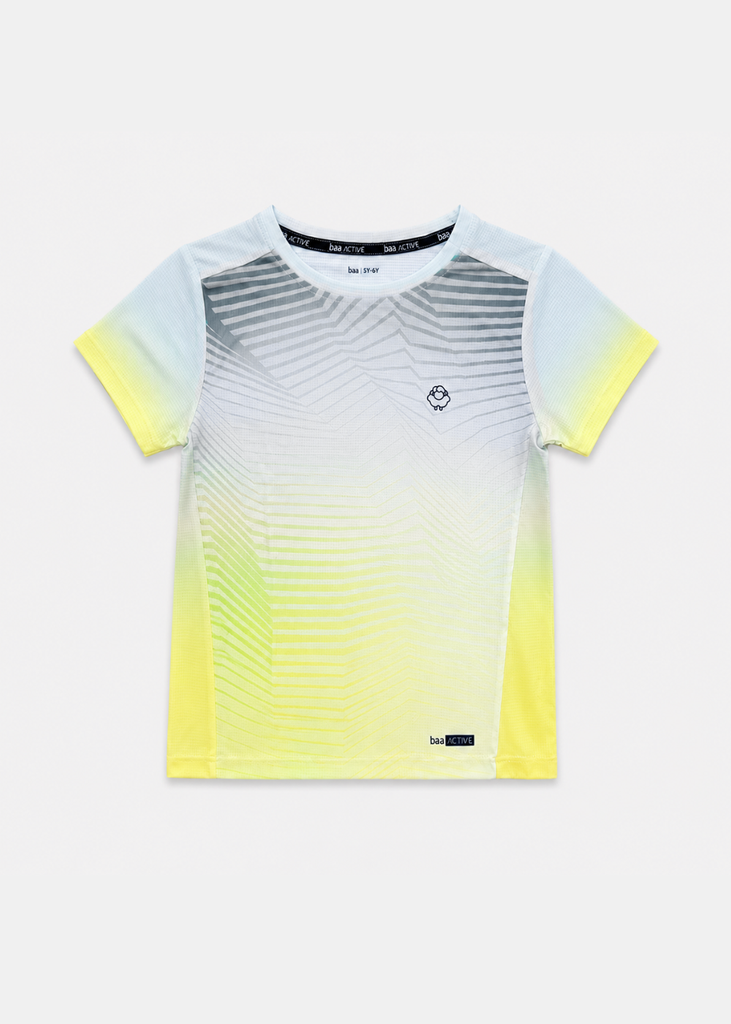 Áo Thun Thể Thao Cho Bé Siêu Nhẹ Ultra Light Xám Xanh Ombre Zigzag