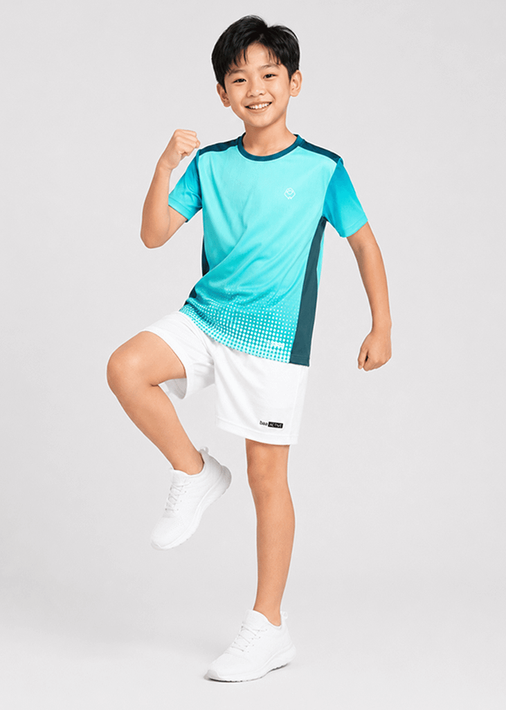 Áo Thun Thể Thao Cho Bé Siêu Nhẹ Ultra Light Xanh Halftone