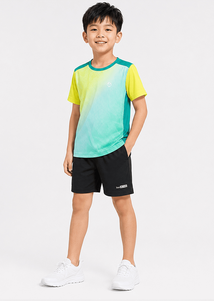 Áo Thun Thể Thao Cho Bé Siêu Nhẹ Ultra Light Xanh Lá Ombre Lightning