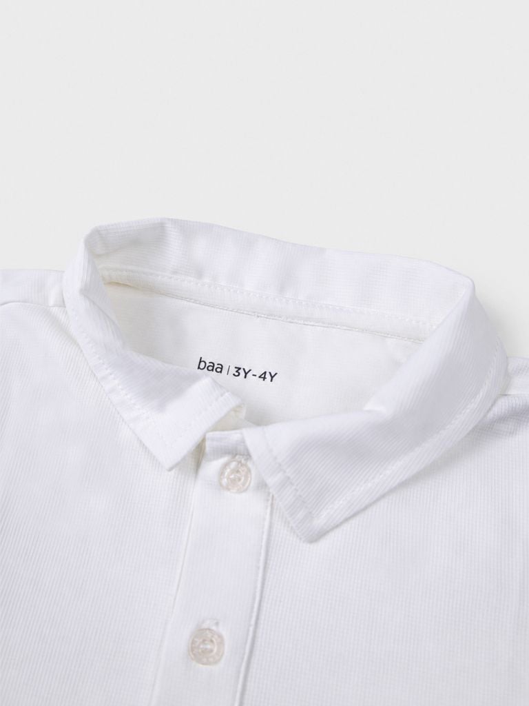 Bộ Áo Polo Siêu Mát Và Quần Dù Bé Trai (Trắng + Quần Dù Đen)