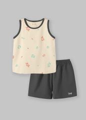Bộ Thun Ba Lỗ Bé Trai Be Hoạ Tiết Đại Dương Phối Xám